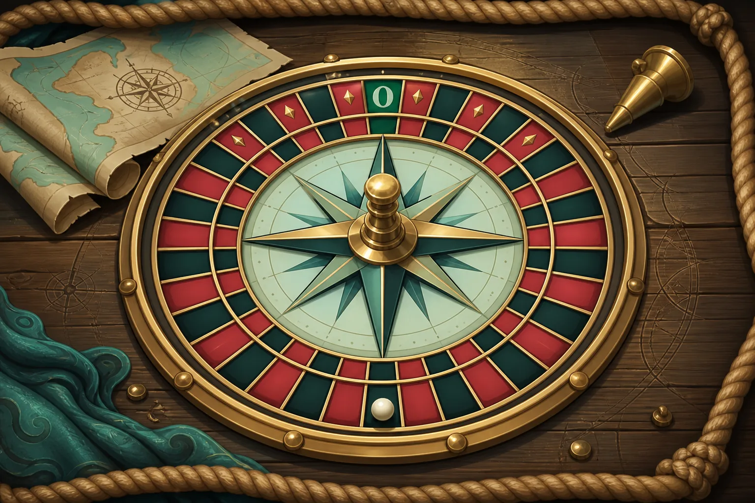 Captain’s Compass Roulette themed game art